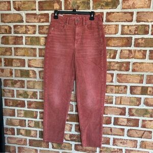American Eagle Outfitters Dusty Red Straight Leg stretch Corduroy Pants. Size 4